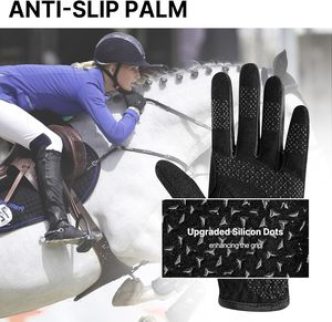 Women Horse Riding Gloves Ladies Laser Flower Pattern Anti-Slip <b>Equestrian</b> Stretchable Gloves - Product Image 2
