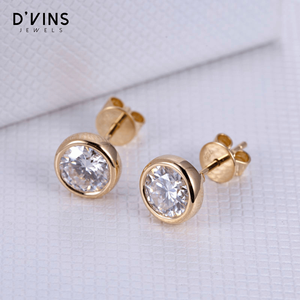 Pendientes de Lujo D'vins Jewels con Diamante Cultivado en Laboratorio, Corte Brillante Redondo, Color D, para Hombre y Mujer, 18k - Product Image 4