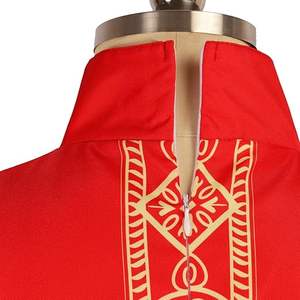 Vêtement liturgique de prêtre de haute qualité, couleur rouge, pour célébrant, robe d'église, vêtement de père de l'Église, robes de messe brodées avec étole - Product Image 4