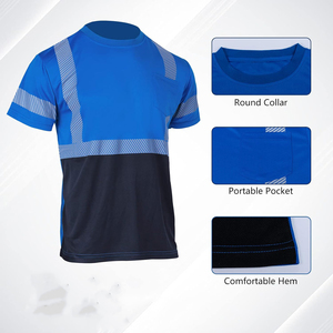 เสื้อสะท้อนแสงแบบมองเห็นได้ชัดเจน ANSI Class 2 Class 3 ชุดทำงานเพื่อความปลอดภัยสำหรับคนงานก่อสร้างถนน รับผลิตแบบ OEM - Product Image 3