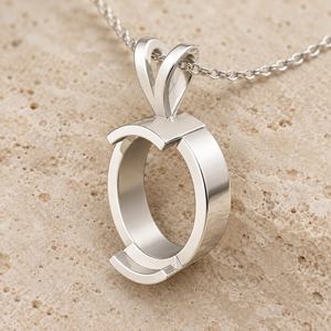 Pendentif ovale vierge en argent sterling 925 massif 9x7mm avec passant pour la création de colliers et de montures de pierres précieuses DIY - Product Image 3
