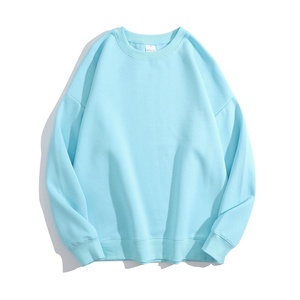 Sweat-shirt rose oversize à col rond unisexe, coupe classique, en coton tricoté, pull décontracté style automne, couleur unie - Product Image 3