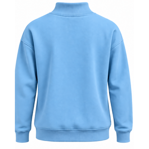 Sky <b>Blue</b> <b>Women</b> Turtleneck Sweatshirt Long Sleeve Pullover Oversized Casual Fleece High Neck Winter Streetwear Fashion <b>Jumper</b> - Product Image 2