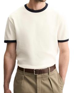 Camiseta informal de manga corta para hombre más vendida 100% algodón secado rápido transpirable diseño de cuello redondo 200 gramos patrón sólido para adultos - Product Image 1