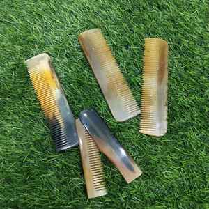Peigne à barbe pliable portable en corne de bœuf naturelle, finition luxueuse, pour hommes, au meilleur prix - Product Image 1