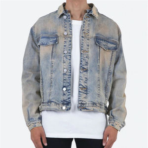 Modern Men Denim Jacket 100% Cotton Streetwear Front Logo High Quality Fabric Breathable Stylish Multiple Sizes - Product Image 2
