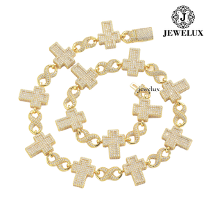 Best Quality Cross <b>Statement</b> <b>Necklace</b> 925 Silver Rhodium Plated Moissanite Unisex Hiphop Link Chain Everyday Wear Unisex Gift - Product Image 5