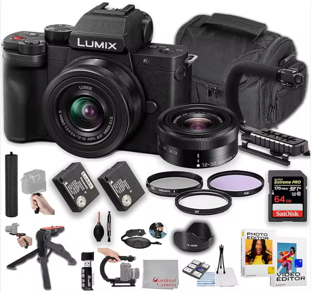 Verified Seller For G100D Mirrorless Camera with 12-32mm f/3.5-5.6 Lenses and Basic Bundle Kit (Black)