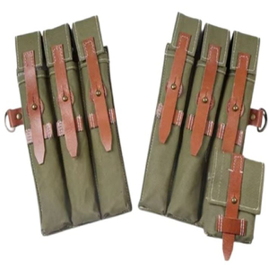 Bolsa de Lona para Transporte, Correa de Cuero Verde Oliva, Reproducción del Equipo de Campo de Tiro, Bolsa de Lona Alemana MP40 de la Segunda Guerra Mundial - Product Image 5