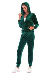 Ensembles de survêtements en velours avec fermeture éclair et logo personnalisé, ensembles de jogging, nouveaux ensembles tendance pour femmes, tenues en velours d'hiver en 2 pièces - Product Image 3