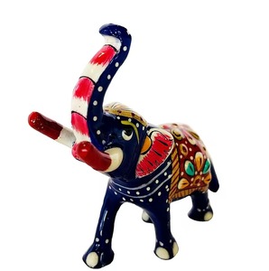 Handmade Painted Wooden <b>Elephant</b> Figurine Folk Art <b>Decorative</b> Home <b>Decoration</b> 3D Shape - Product Image 4
