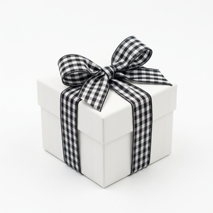 Ruban gros-grain à carreaux noirs et blancs de 15 mm en gros pour emballage de boutique, couture, artisanat, emballage décoratif, scrapbooking - Product Image 4