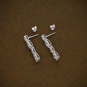 Élégantes boucles d'oreilles pendantes ovales en diamant de laboratoire, 5,95 carats de poids total, diamants certifiés, bijoux de mariage, boucles d'oreilles de déclaration - Product Image 5