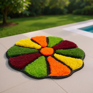 พรมเช็ดเท้าลายดอกไม้ RANGOLI ขนาด 21x21 นิ้ว กันลื่น ซึมซับน้ำได้ดี พร้อมโลโก้สั่งทำพิเศษ กันน้ำ ซึมซับน้ำได้ดีเยี่ยม สำหรับใช้ในบ้าน โรงแรม ห้องน้ำ - Product Image 3