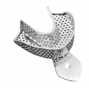 Bandeja de Impresión Dental de Calidad Premium con Borde L2 Perforado, Tamaño Inferior L, de Acero Inoxidable, Reutilizable y Autoclavable, para Ortodoncia - Product Image 1
