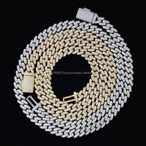 Cadena Cubana Miami de Oro Rosa Sólido de 8mm al por Mayor sobre Plata de Ley 925 con Diamantes de Moissanita VVS Premium - Product Image 1