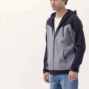 Sudadera con capucha de invierno para hombre, de gran venta, con cremallera de un cuarto, 100% algodón polar, extragrande, cortavientos - Product Image 1