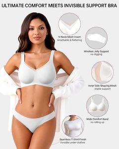Sujetador Deportivo Blanco con Tirantes Finos y Cuello en V para Mujer, con Detalle de Malla sin Costuras, Soporte Medio, Transpirable, para Yoga y Ejercicio - Product Image 6