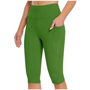 Premium Women's Activewear Capri Leggings Supportive Stretch Quick-Drying Fade Resistant Moisture Free Custom Logo with Pockets - Product Image 5