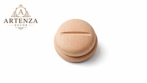 Pomo Redondo de Madera Maciza para Muebles, Tirador de Cajón de Madera para Armario y Cocina - Product Image 3