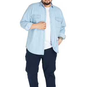 Camisa Vaquera Cómoda para Hombre de Talla Grande, Tela al por Mayor, Personalizable, Muestra Gratuita, la Mejor Calidad - Product Image 4