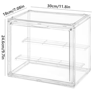 Boîte de rangement en plastique pour la maison avec étagères flexibles, anti-poussière, pour jouets de bureau, poupées, cosmétiques, organiseur