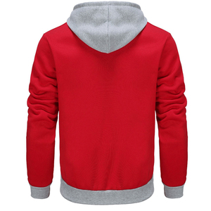 Sudadera con capucha de algodón para hombre, de corte ajustado, con cremallera, bloques de color y contraste, ideal para deportes al aire libre. - Product Image 5