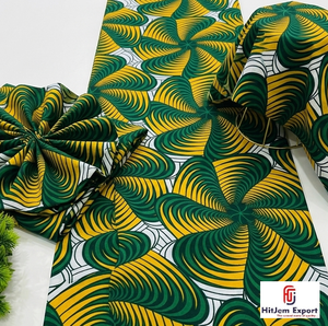 Tissu en coton sergé léger personnalisé imprimé wax africain motif Tanzanie pour robes, chemises, matériaux artisanaux Hitjem Export OEM ODM - Product Image 1