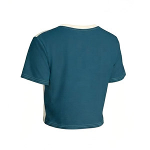 T-shirt court pour femme, tissu doux, manches courtes, col rond, confortable, décontracté, idéal pour les journées d'été et les activités de plein air - Product Image 6