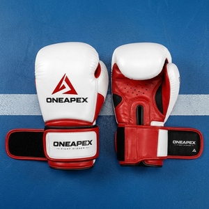 Guantes de Boxeo Rojos y Blancos, Guantes de Entrenamiento Profesional, Guantes de Boxeo Acolchados, Logotipo Personalizado OEM, Guantes Deportivos al por Mayor - Product Image 3