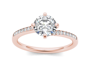 Anillo Solitario de Oro Sólido de 14K con Diamante Cultivado en Laboratorio de 1 Quilate, Corte Brillante Redondo, Estilo Clásico para Uso Diario y Bodas - Product Image 6