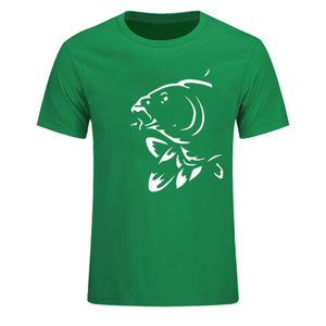 T-shirt de pêche imprimé en coton/fibre de bambou, blanc uni, pour homme, anti-UV, séchage rapide, 280g, logo frontal - Product Image 1