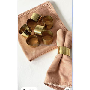 Brass Napkin Rings Simple Design Luxury Round <b>Tissue</b> Ring Handmade Food Grade Napkin Ring Gift Sets <b>Wedding</b> Table Accessories - Product Image 1