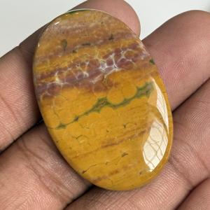 Cabochon en jaspe océanique jaune naturel, pierre précieuse brute, jaspe poli, cabochons lisses pour la fabrication de bijoux, pendentif, bague - Product Image 4