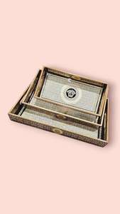 Plateau en émail à motifs traditionnels, plateau en émail pour la décoration de la maison, plateau en émail de qualité export, fabricant de plateaux en émail - Product Image 2