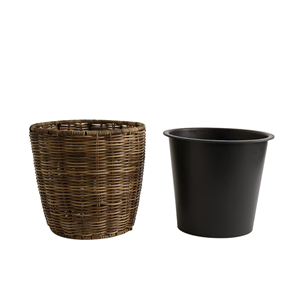 Jardinière en rotin écologique, décoration de jardin bohème, pot de plante intérieur/extérieur avec doublure, fournisseur d'usine en gros du Vietnam - Product Image 6
