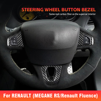 Cadre de bouton de commande de direction en fibre de carbone, garniture décorative pour Renault Megane RS Fluence, coque de décoration intérieure du volant