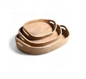 Bandeja de Madera Decorativa con Acabado Nuevo, Personalizable de Fábrica, para Servir Alimentos, Almacenamiento Versátil para Sala de Estar, Escritorio, Apta para Lavavajillas - Product Image 3