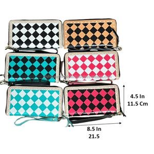 Portefeuille-bracelet en cuir de vachette véritable Premium 2026, motif à carreaux, grande capacité, plusieurs compartiments pour billets - Product Image 2