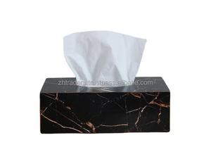 Ensemble de salle de bain en résine époxy fait main avec boîte à mouchoirs Finition en marbre brillant Ensemble élégant de 4 pièces pour salle de bain moderne - Product Image 4