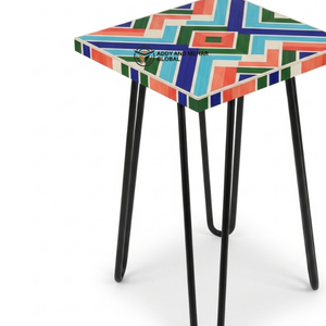 Luxury Blue Bone Inlay <b>Stools</b> <b>Table</b> – Artisan Handmade Statement Side <b>Table</b> Ottomans - Product Image 4