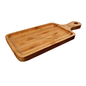 เขียงไม้ไผ่ Thatuwood พร้อมหูจับ เป็นมิตรกับสิ่งแวดล้อม ทนทาน ใช้สัมผัสกับอาหารได้ เหมาะสำหรับใช้ในบ้าน ลายไม้ขัดเงา - Product Image 6