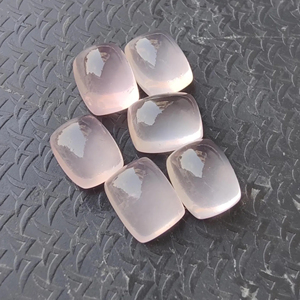 Rose Quartz Cabochon Rectangle <b>Cushion</b> Shape Gemstone, Calibrated All Sizes Available - Product Image 1