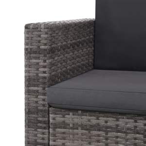 2-Piece Poly <b>Rattan</b> Gray Patio Lounge Set with Comfortable <b>Cushions</b> for Garden Entertaining - Product Image 6
