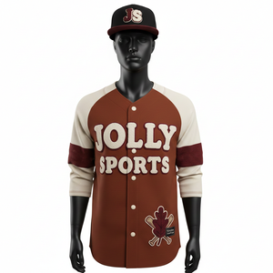 Camiseta de béisbol para hombre, poliéster entrelazado, paneles frontales con botones, logotipo de chenilla personalizado, 100% algodón, corte holgado, estampada. - Product Image 1