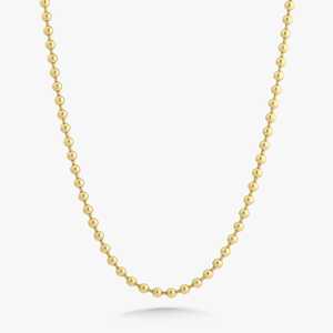 Colliers à chaîne de perles de 5 mm, fermoir mousqueton minimaliste, longueur personnalisable, bijoux fins à superposer, or massif 14K 18K, prix d'usine - Product Image 1