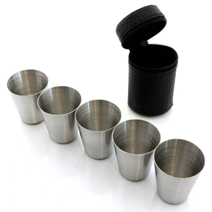 Ensemble de verres à vin en acier inoxydable, verres à shot, verres à whisky, mini verres à vin en métal argenté, ensemble de verres à vin en acier inoxydable - Product Image 1