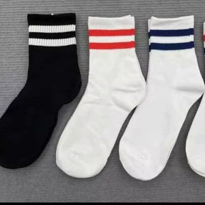 Custom Cotton Crew <b>Socks</b> Pattern with Signature Logo Placement Casual Designer Collection - Product Image 1