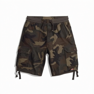 Men's Camouflage Woven Cargo Shorts with Drawstring Mid Waist Breathable 100% Cotton - Product Image 3