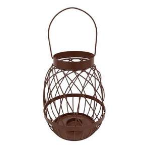 Lanterne décorative en métal au design filaire finition marron pour la maison, le salon et les tables de mariage, éclairage de sol. - Product Image 1